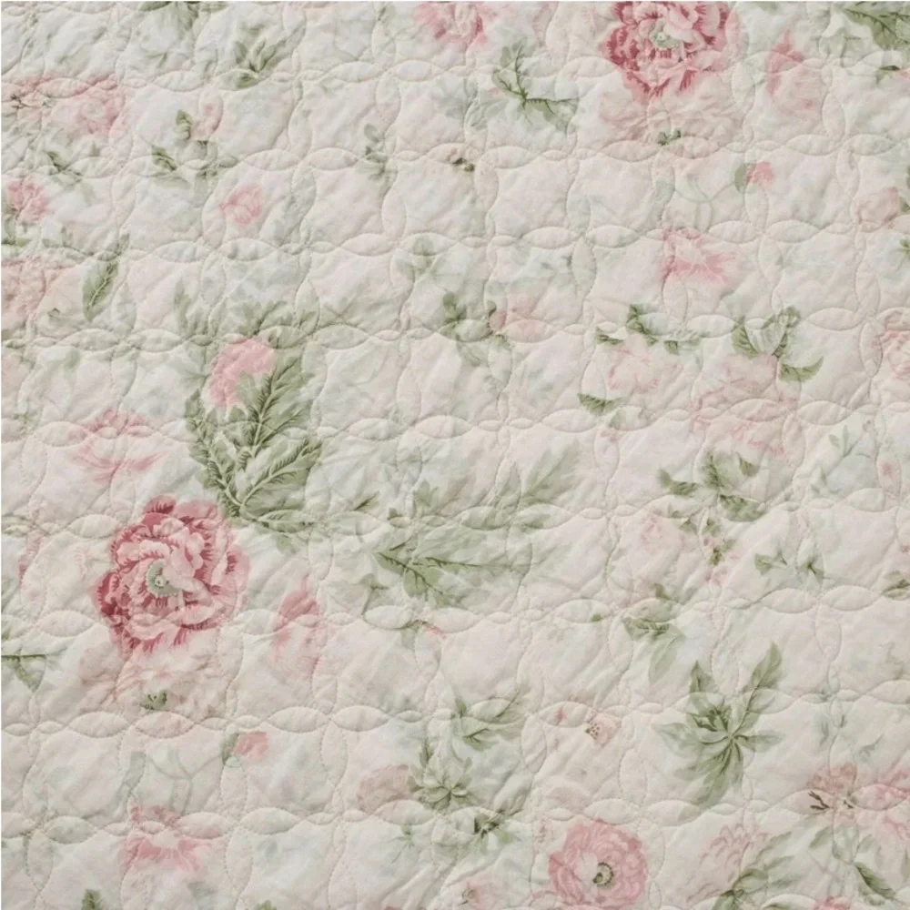 Breezy Floral Pink Quilt Set - Laura Ashley Size Full/Queen